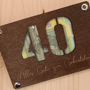 Holzkarte für Geldgeschenke Geldgeschenk Verpackung aus Holz Holzkarte für Geldscheine, Geburtstaggeschenk, Happy Birthday