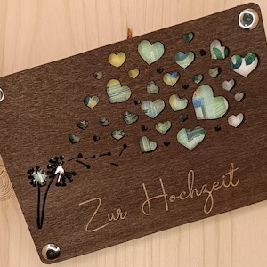 Holzkarte für Geldgeschenke Geldgeschenk Verpackung aus Holz Holzkarte für Geldscheine, Hochzeitsgeschenk, Kleiner Wunscherfüller