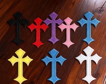 Écusson thermocollant à coudre croix DIY Décoration de vêtements en croix