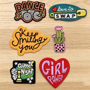 Cartoon Word Patch, Funny Phrase Embroidery Iron On