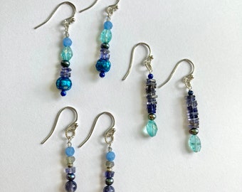 Blue gemstones earring collection