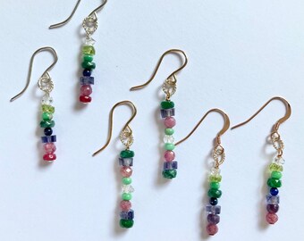 Bright gemstone earring collection