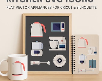 Modern Kitchen Clipart – SVG PNG for Stickers, Planners, Sublimation