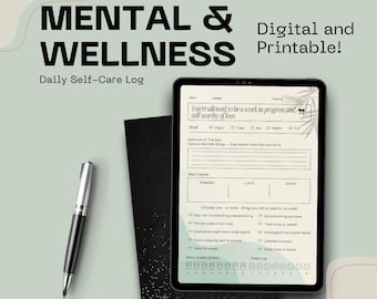 Daily Wellness Planner | Mental Health Planner | Self Care Planner | Wellness Journal | Daily Reflection Worksheet | Self Care Tracker