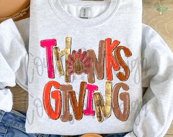 Thanksgiving Gold Neon Preppy Turkey PNG