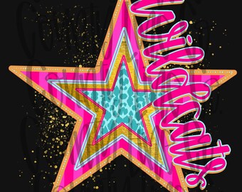 Wildcats neon star PNG
