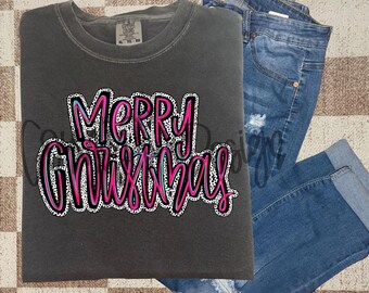 Merry Christmas neon Dalmatian png