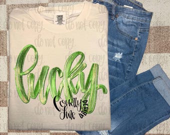 Lucky St. Patrick's Day Watercolor PNG (Digital File)