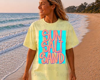 Sun Salt Sand Beach PNG Digital Download