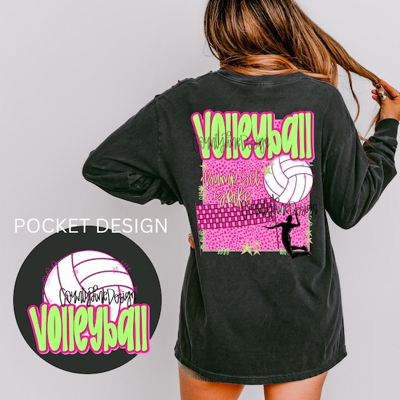 Volleyball Preppy Neon PNG (Digital File)