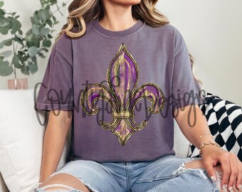 Mardi Gras Fleur De Lis PNG Digital Download
