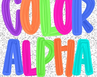 Neon Color Paint Alpha PNG Set (Digital Download)