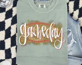 Baseball Game Day Glitter PNG