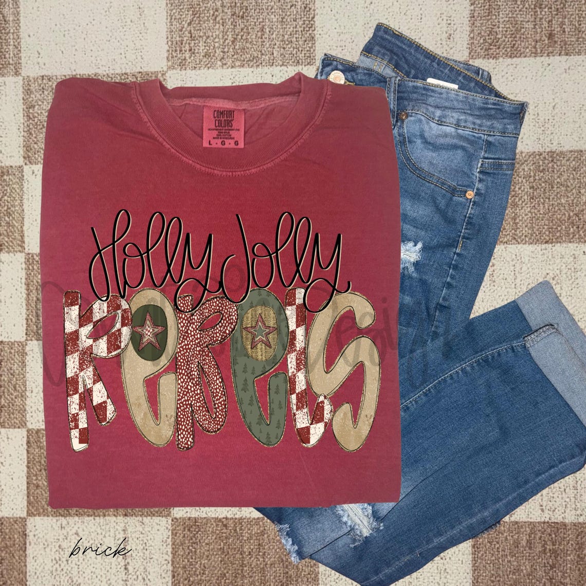 Christmas Retro Checker Alpha Set PNG (digital File) - Etsy