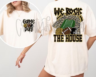 Football Black and Gold PNG: We Rock the House (Digital File)