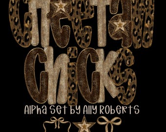 Cheetah Chicks Alpha Set: Leopard Print Letters (Digital Download)