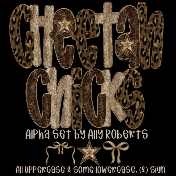 Cheetah Chicks Alpha Set: Leopard Print Letters (Digital Download)