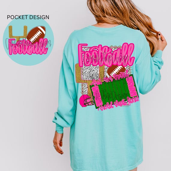 Preppy Football PNG: Pocket Design (Digital File)