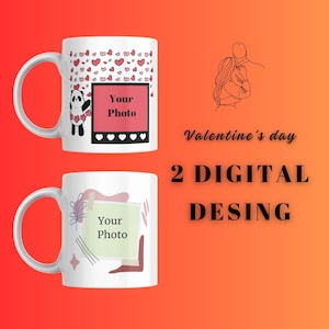 Valentine Day mug wrap , personal photo cup ,11 oz 12 oz 15 oz ,couple png, valentine cup wrap,gift, digital paper 2PNG