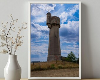 Lost Place Water Tower Print – Urbex Wall Art – Abandoned Tower Photography – Printable Wall Art – Industrial Decor – Digital Download