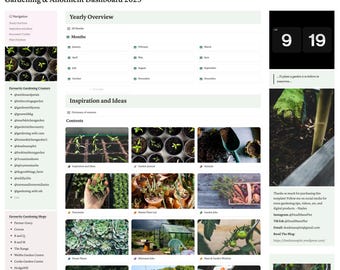 Notion Template Garden Planner, Plant Care Planner Notion, Notion Dashboard for Garden Tasks, Notion Allotment Planner Yearly Garden Planner