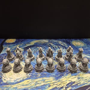 Unique Skull Warrior Theme Custom Chess Set  | Custom Printed Colors