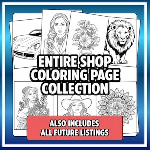 Kleurplaatcollectie voor de hele winkel - alle toekomstige sets inbegrepen - pdf- en png-bestanden direct downloaden - geschikt voor thuisprinten en kunst-apps