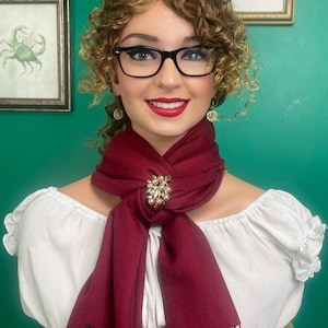 Elegant Burgundy Wool Scarf for Women - Soft Light  Shawl with Fringe - Perfect for Evening Wear or Cozy Winter Accessory Gift for girl