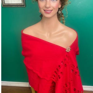 Elegant Burgundy Wool Scarf for Women - Soft Light  Shawl with Fringe - Perfect for Evening Wear or Cozy Winter Accessory Gift for girl
