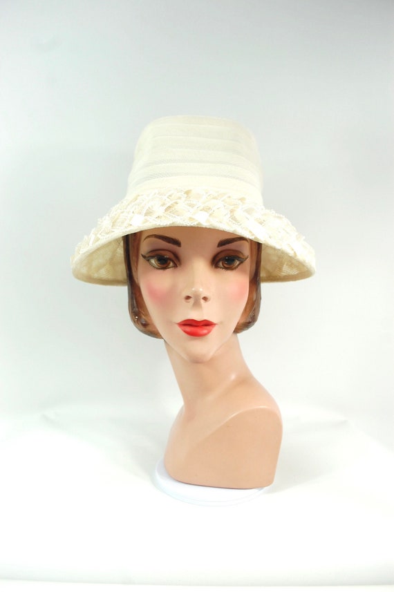 Early 1960s Soft White Straw Cellophane Straw and 