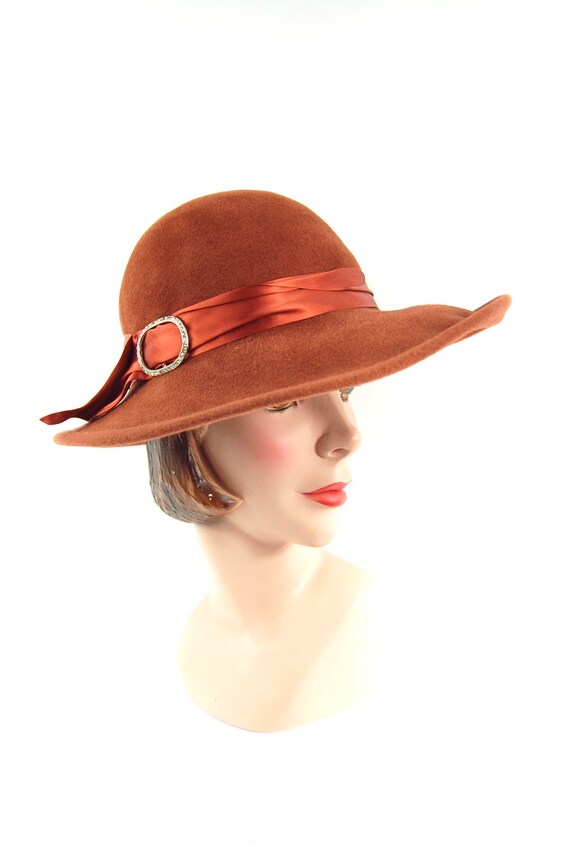 70s Rust Betmar Hat Ladies Fedora Hat / 30s 40s st