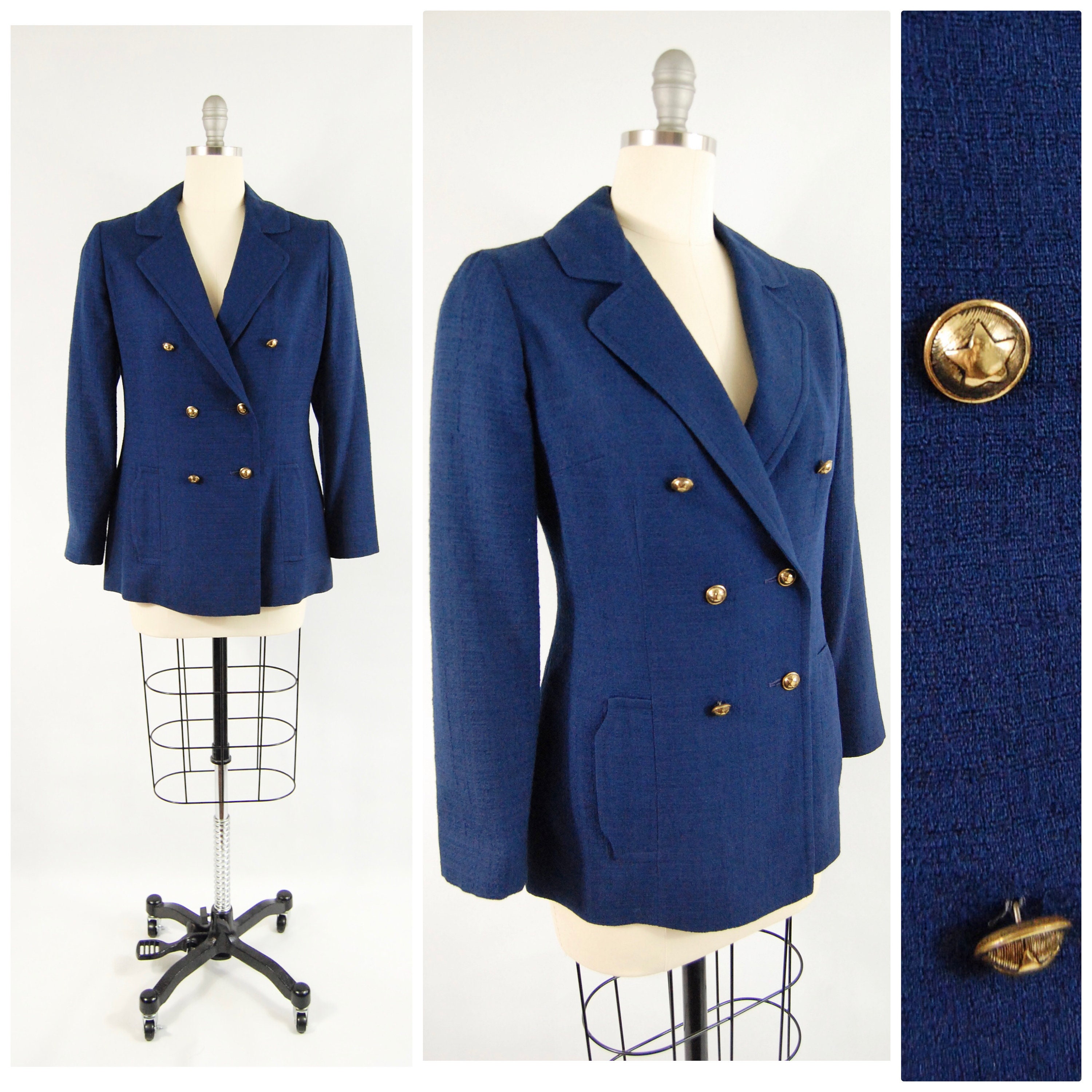 1970s Blue Pendleton Blazer 36 37 Bust Ladies Suit Etsy