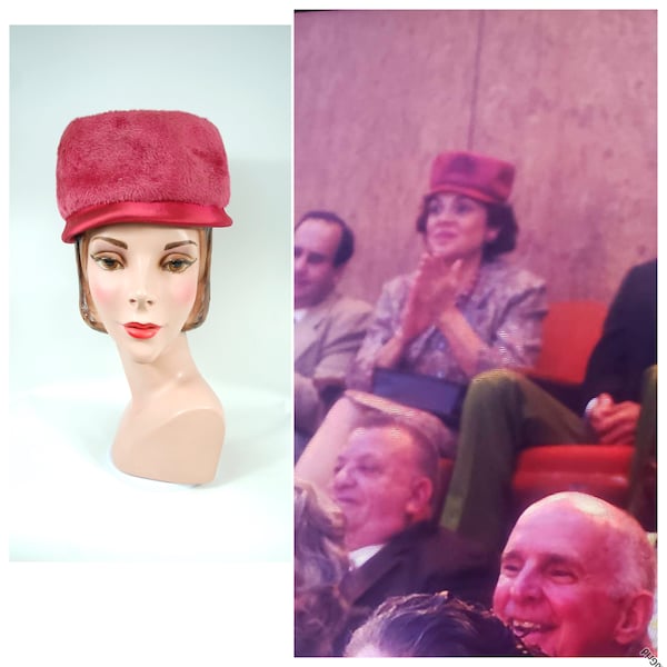 The Marvelous Mrs Maisel 1960s Hat / Raspberry Pink Fur Felt Pillbox The Tailored Woman Fifth Avenue