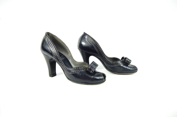 40s Navy Pumps / Size 6 1/2 B 