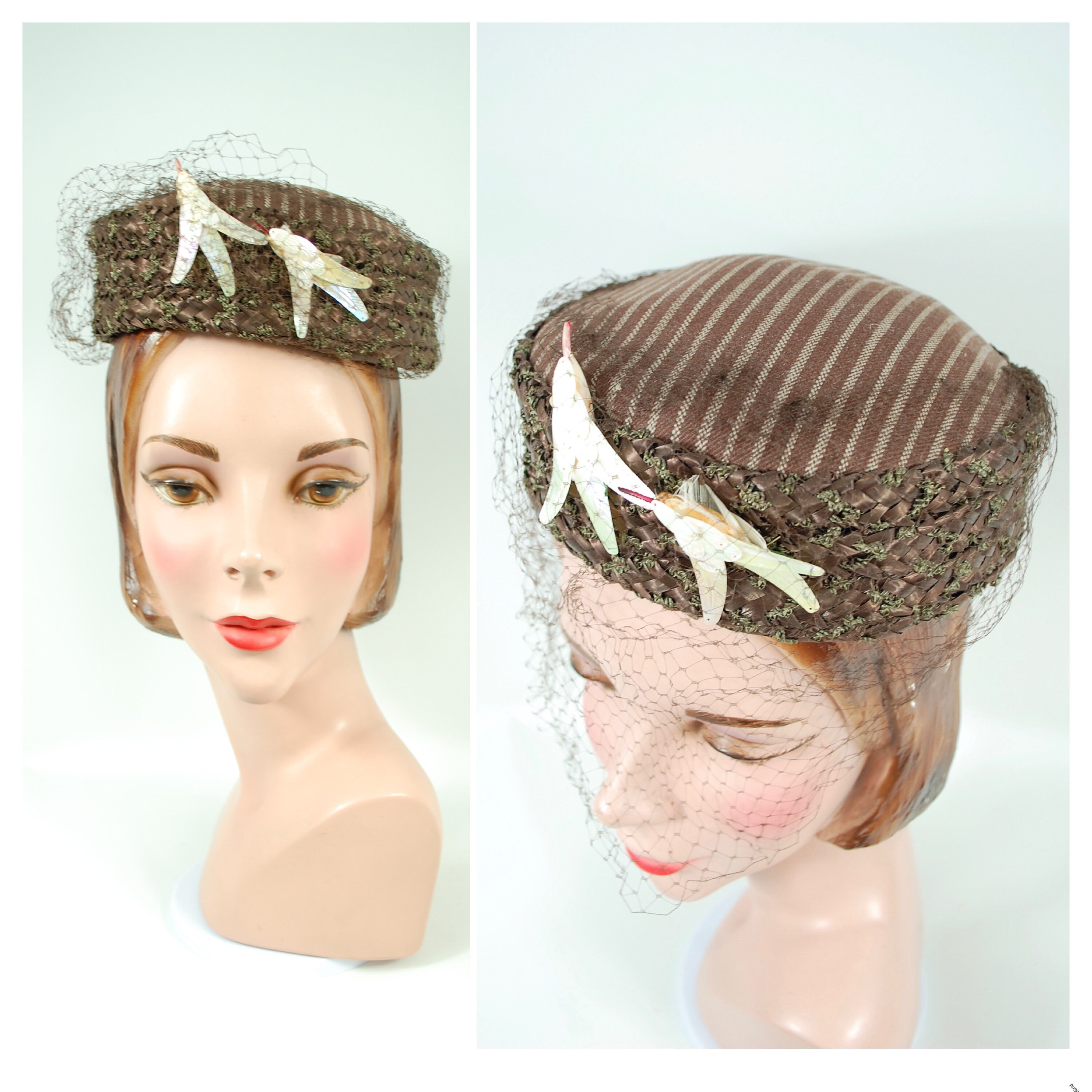 White Pillbox Hat Veil - Etsy display picture 2