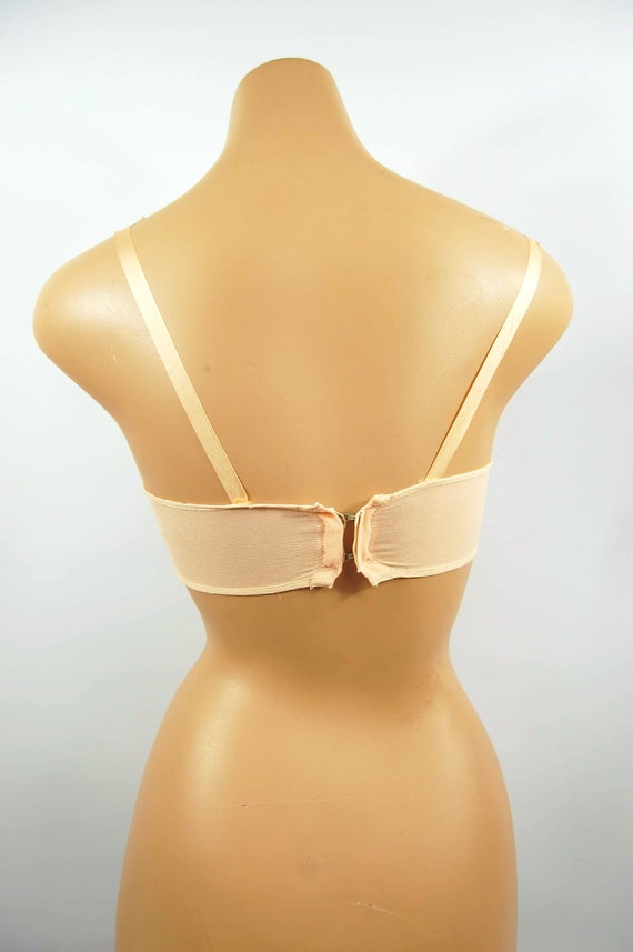 1920s 1930s Pink Crepe Bra Silk Ribbon Straps Lac… - image 5