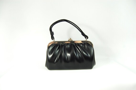 1950s Black Handbag / Early to Mid 1950s Shiny Black Patent - Etsy
