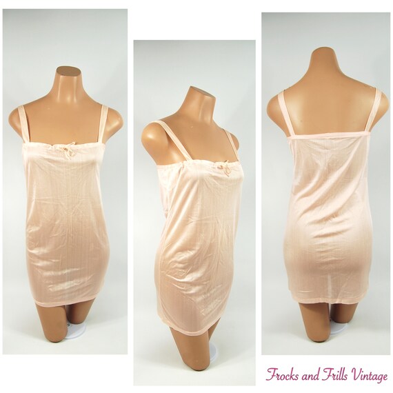 1920s Silk Slip / size 36 / Light pink Silk 20s Ch