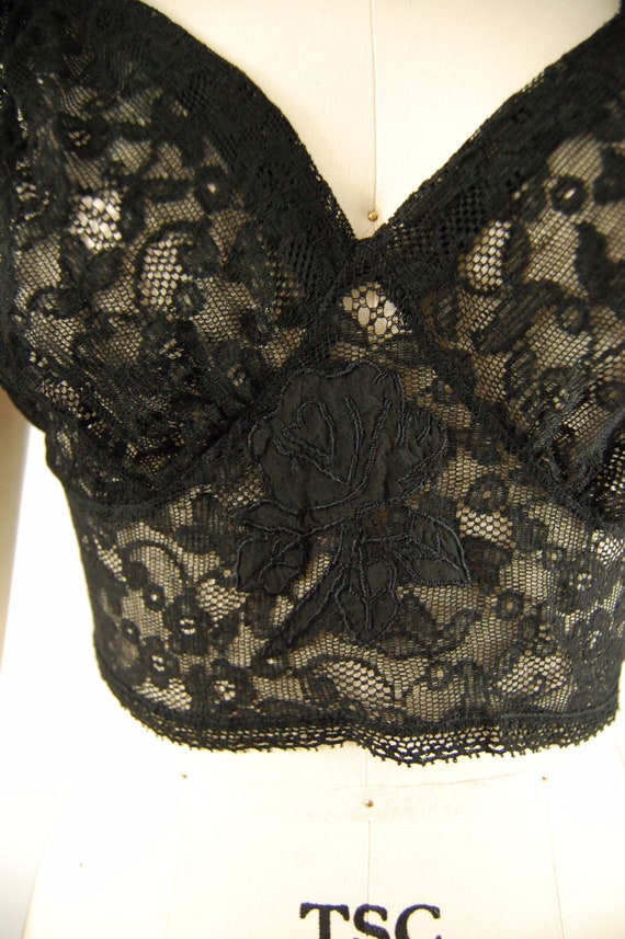 1930s Black Lace Camisole / Small - Medium / Ruff… - image 3