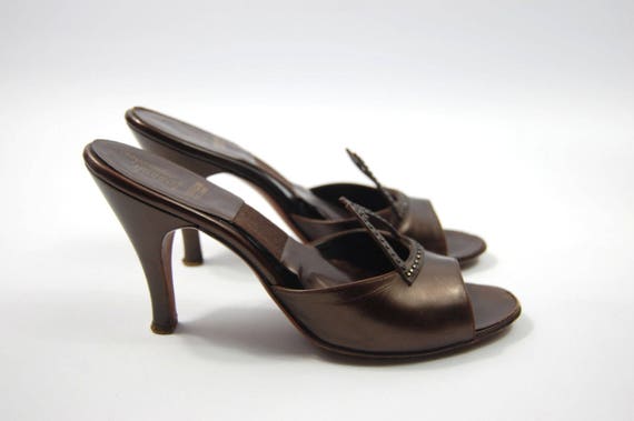 50s Metallic Brown Springolators / Size 7 / Chocol