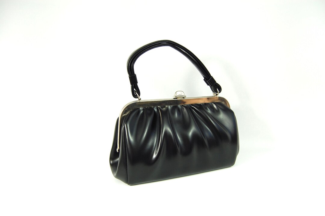 1950s Black Handbag / Early to Mid 1950s Shiny Black Patent - Etsy