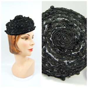 Vintage Amy New York Midcentury Beaded Pearl Skull Cap Crown Hat Fascinator Amy new york hat - Gem main image 4