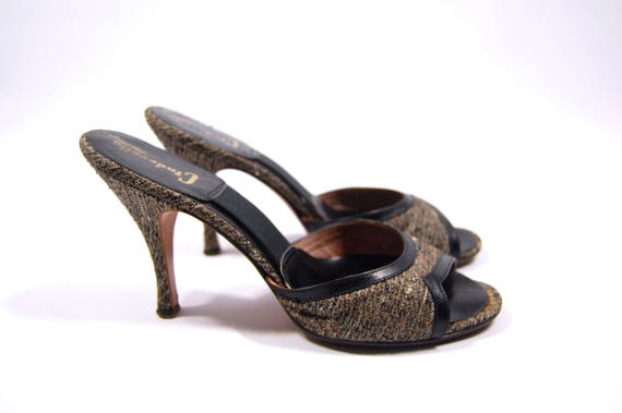 50s Tweed Springolator Pumps / 5 1/2 AA / Cinderel