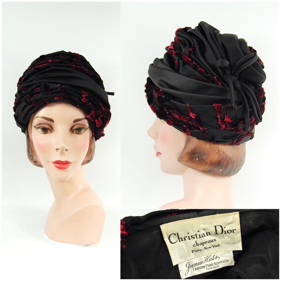 1960s Christian Dior Turban Hat / Dior Turban Mid