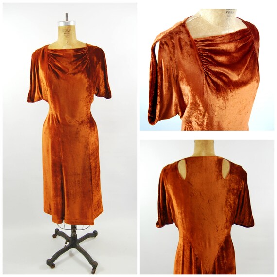 rust cocktail dress