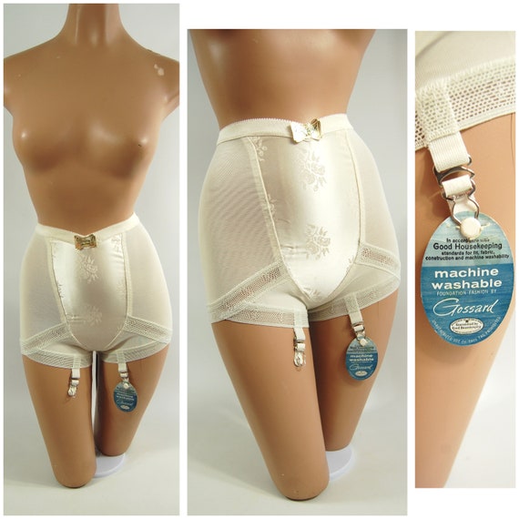 50s 60s Gossard Girdle / Small 25 - 26 / White Sat