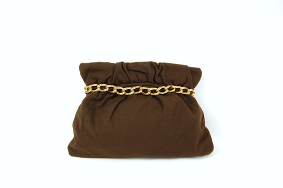 1940s Brown Clutch Purse / Oversized Clutch 40s Go