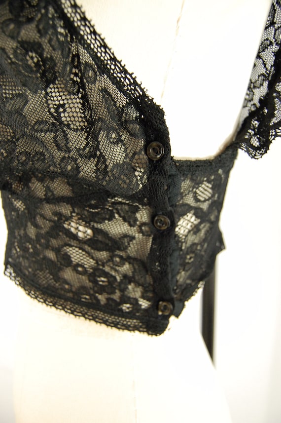 1930s Black Lace Camisole / Small - Medium / Ruff… - image 5