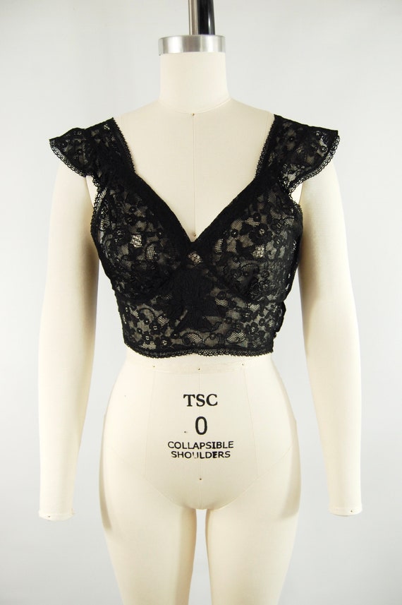 1930s Black Lace Camisole / Small - Medium / Ruff… - image 2