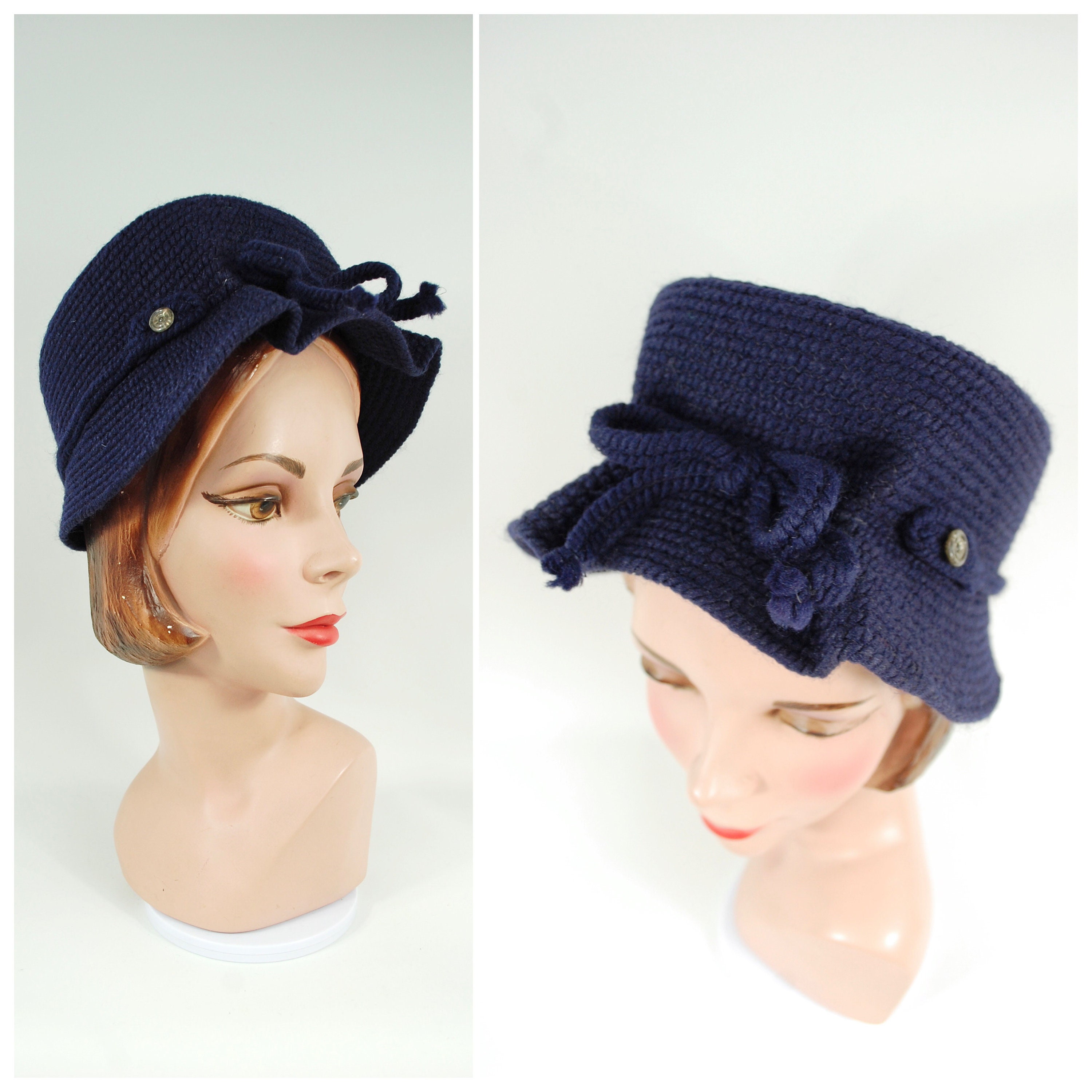 Elegant Vintage Everitt Red Women\'s Needlepoint Hat with Black Band Slow Fashion Hat. Red Downton Abbey Medium brim hat. Ladies  main image 3